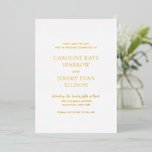 Clean Elegant Wedding Save the Date