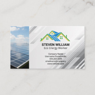 Clean Energy Solar   Power Grid Business Card