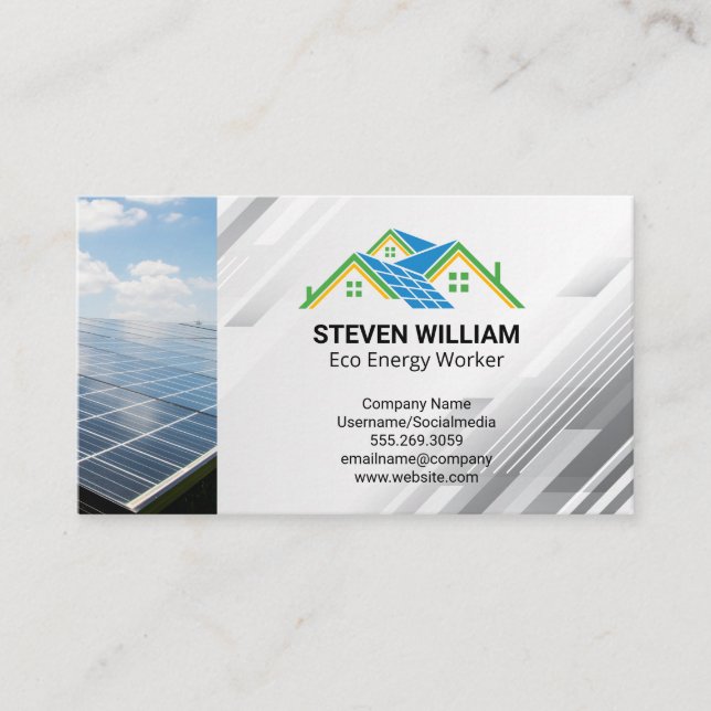  Clean Energy Solar | Power Grid Business Card (Front)