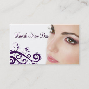 Clean Floral Cosmetology Business Card (Purple)