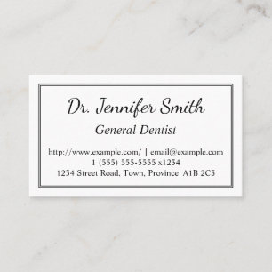 Clean General Dentist Business Card