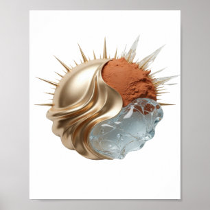 Clean Gold GOLDEN BEAUTY Bold Design Poster