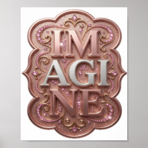 Clean Gold IMAGINE Design Poster