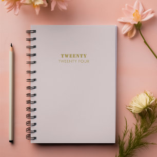 Clean Gold Pink Minimal Twenty Twenty Four Script Planner