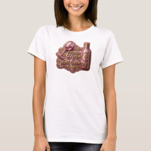 Clean Gold PROUD CITIZEN OF WINE COUNTRY Print v2 T-Shirt