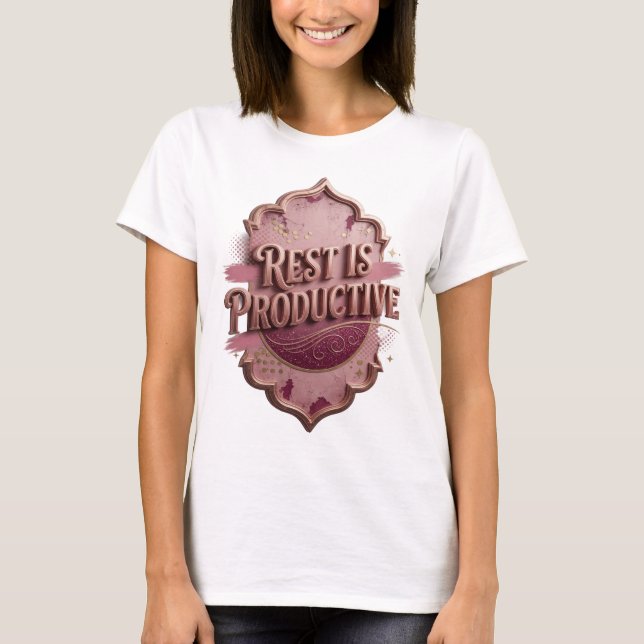 Clean Gold REST IS PRODUCTIVE Statement Tee (Front)