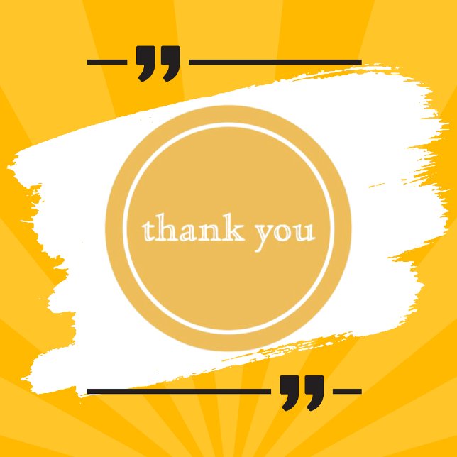 Clean Gold Thank You classic round sticker (Creator Uploaded)