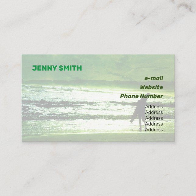 Clean Green Classic Business Card (Front)