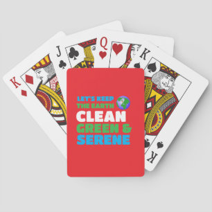 Clean green earth global warming playing cards
