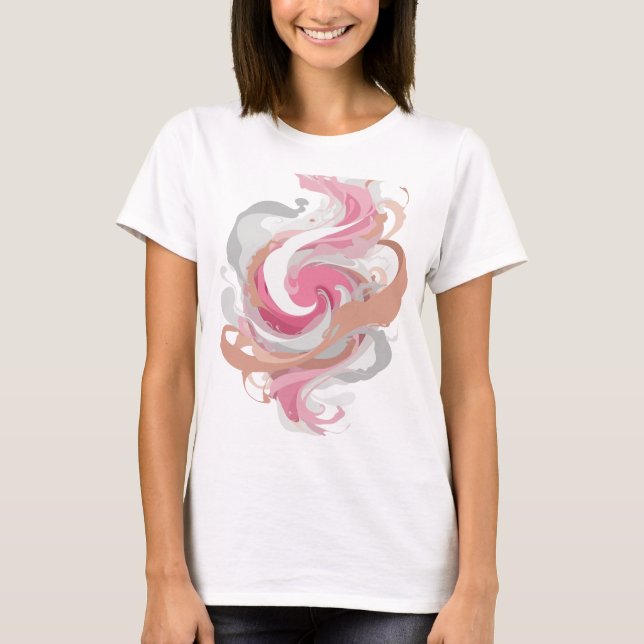 Clean Grey ABSTRACT ART Statement Design T-Shirt (Front)