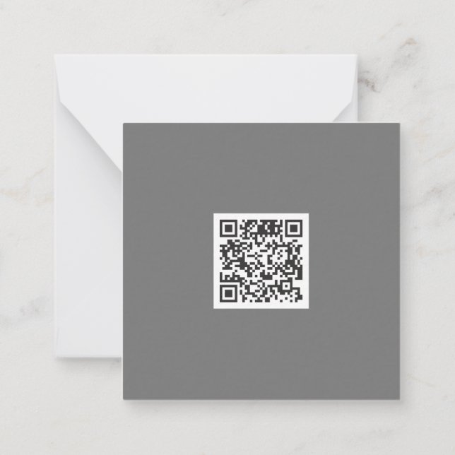 Clean Grey Corporate QR Code Christmas Tree Card (Back)