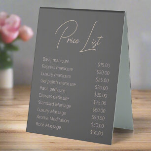 Clean Grey & Pink Typography Nail Spa Service 