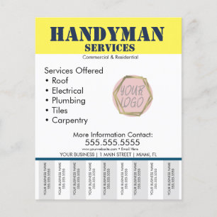 Clean Handyman Plumbing Services Tear Off  Flyer