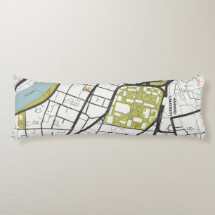 CLEAN HARVARD UNIVERSITY MASSACHUSETTS OUTLINE MAP BODY CUSHION