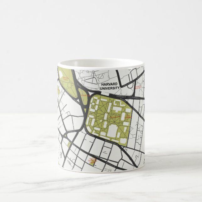 CLEAN HARVARD UNIVERSITY MASSACHUSETTS OUTLINE MAP COFFEE MUG (Center)
