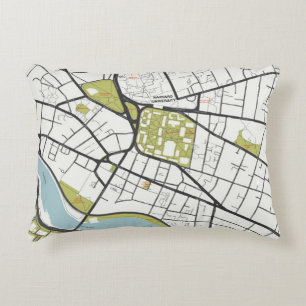 CLEAN HARVARD UNIVERSITY MASSACHUSETTS OUTLINE MAP DECORATIVE CUSHION