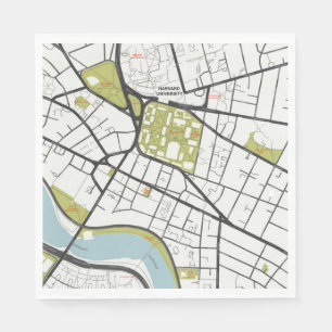 CLEAN HARVARD UNIVERSITY MASSACHUSETTS OUTLINE MAP NAPKIN