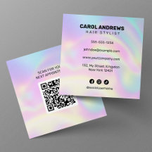 Clean Holographic Hair Stylist Appointment QR Code