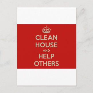 Clean House and Help Others Postcard