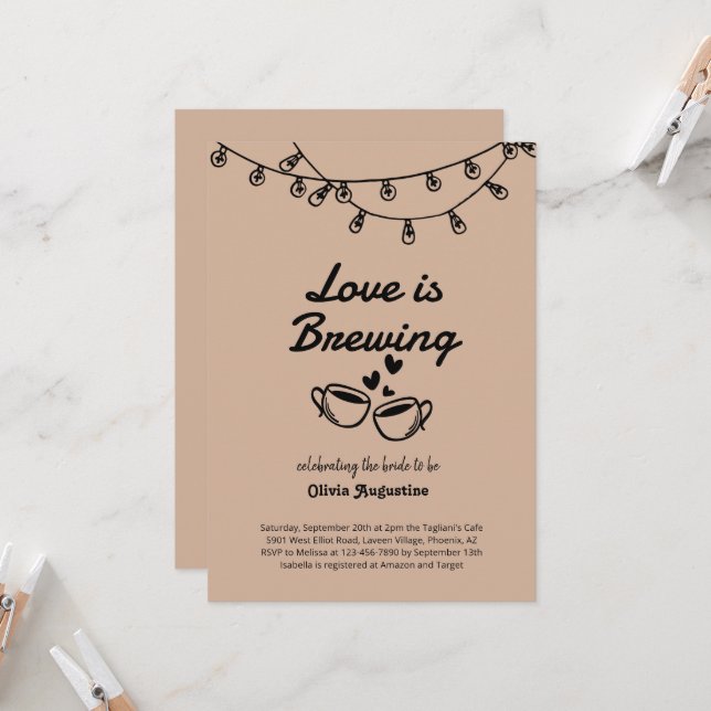 Clean Invitation | coffee is my love language  (Front/Back In Situ)