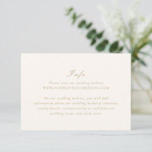 Clean Ivory and Gold Elegant Wedding Enclosure Card