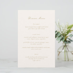 Clean Ivory and Gold Elegant Wedding Menu