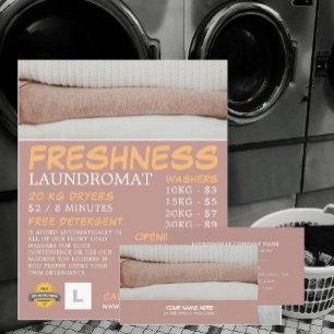 Clean Laundry, Laundromat, Cleaning Service Business Card