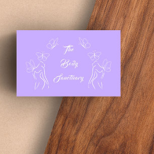 Clean Lavendar Logo Women Body Care wellness  Business Card