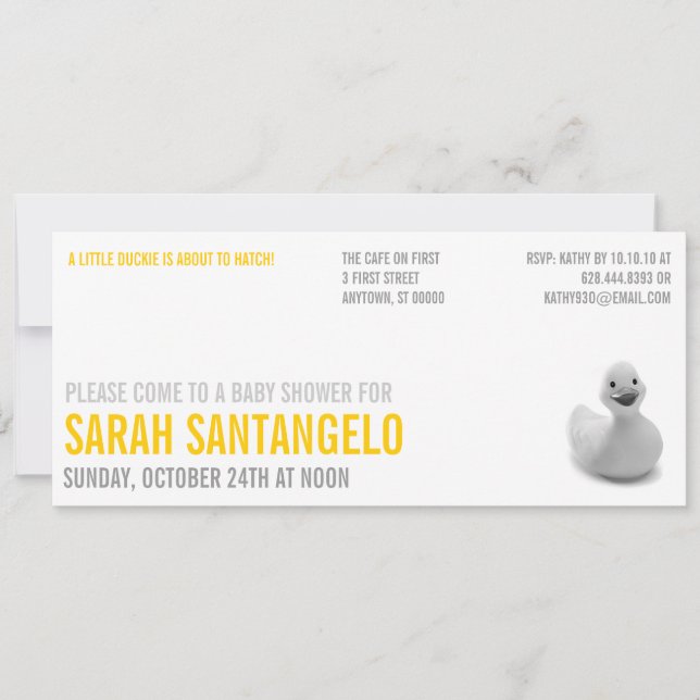 Clean Lemon Kitsch Baby Shower Invitation (Front)