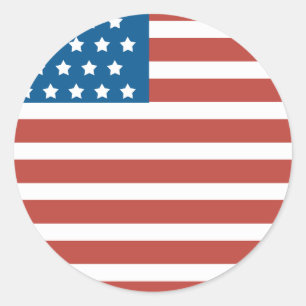 Clean Lines US Flag 4th of July Classic Round Sticker