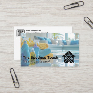 Clean Living Room   House Keeping Icons Business Card