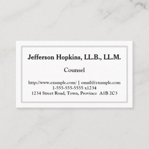 Clean & Low-Key Counsel Business Card