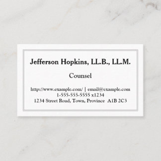 Clean & Low-Key Counsel Business Card