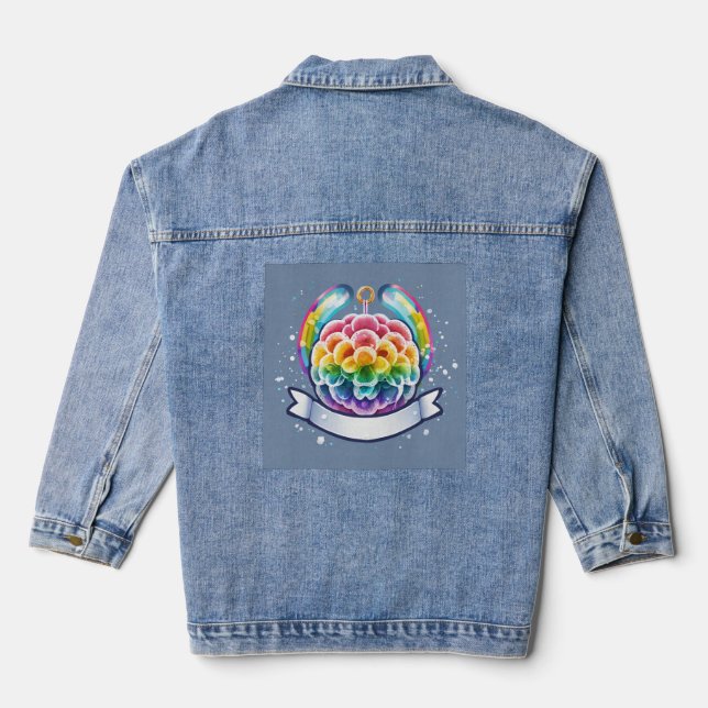 Clean Mesh Pouf Logo – Fresh & Modern Hygiene Desi Denim Jacket (Back)