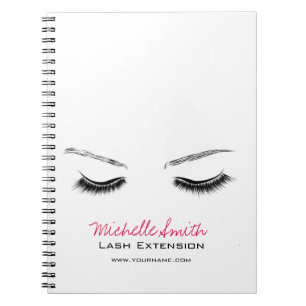 Clean Minimal Black Lash Extension Beauty Salon Notebook