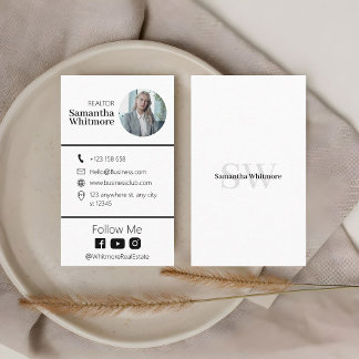 Clean Minimal Realtor Professional Real Estate Business Card