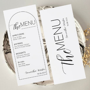 Clean Minimal Text Script Wedding Menu
