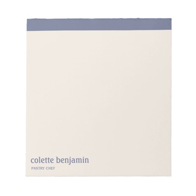 Clean Minimalist Blue-Grey & Pale Peach Notepad (Front)