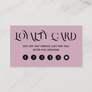Clean minimalist dark pink loyalty card