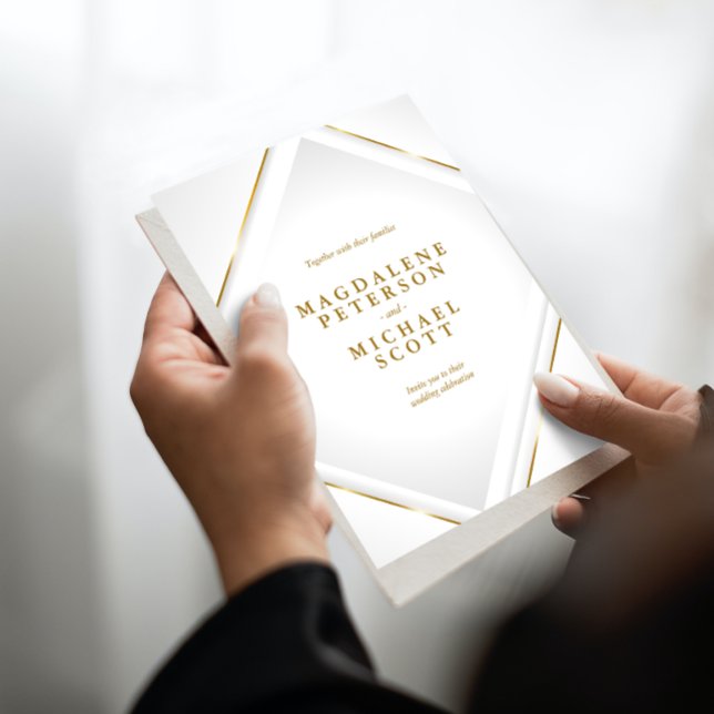 Clean Minimalist Gold Lines Frame Invitation (Creator Uploaded)