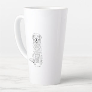 Clean Minimalist Golden Retriever Line Art  Latte Mug