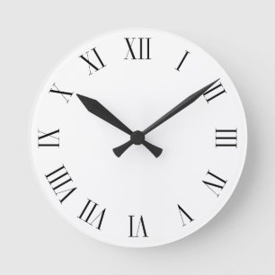 Clean, minimalist roman numeral in custom color round clock