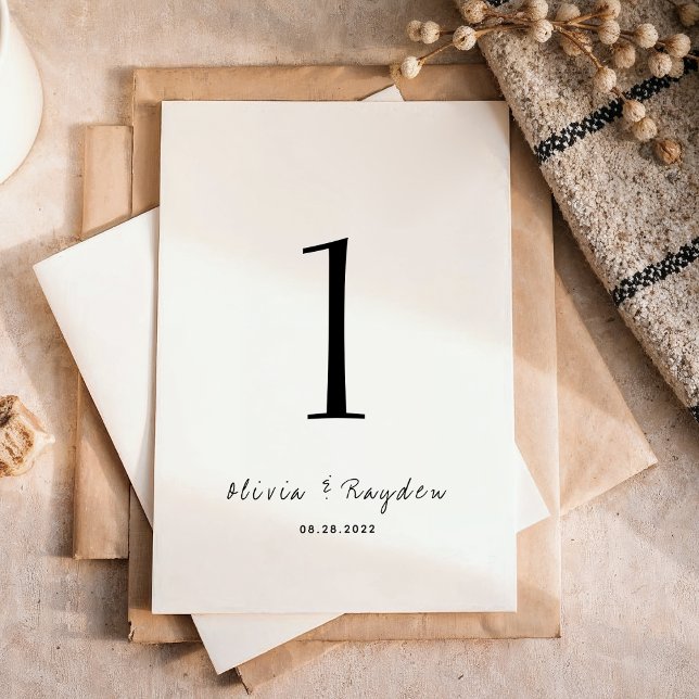 Clean Minimalist Script Wedding Table Number (Creator Uploaded)
