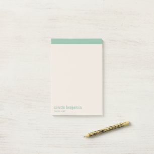 Clean Minimalist Turquoise-Green & Pale Peach Post-it Notes