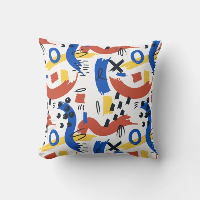 Clean Modern Abstract Pattern | Colorful Artistic  Cushion (Front)