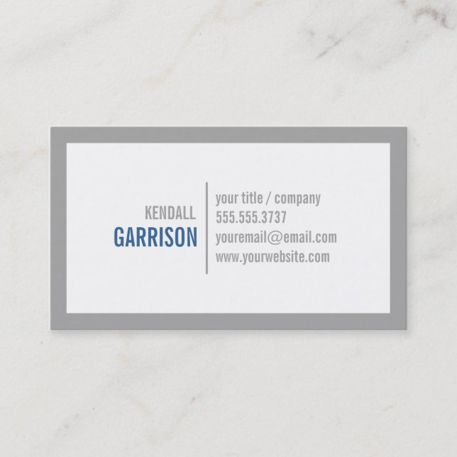 Clean Modern Border Business Card (Front)