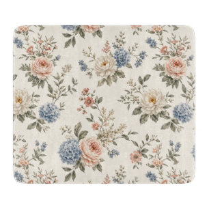 Clean Modern Garden Florals and Negative Space Cutting Board
