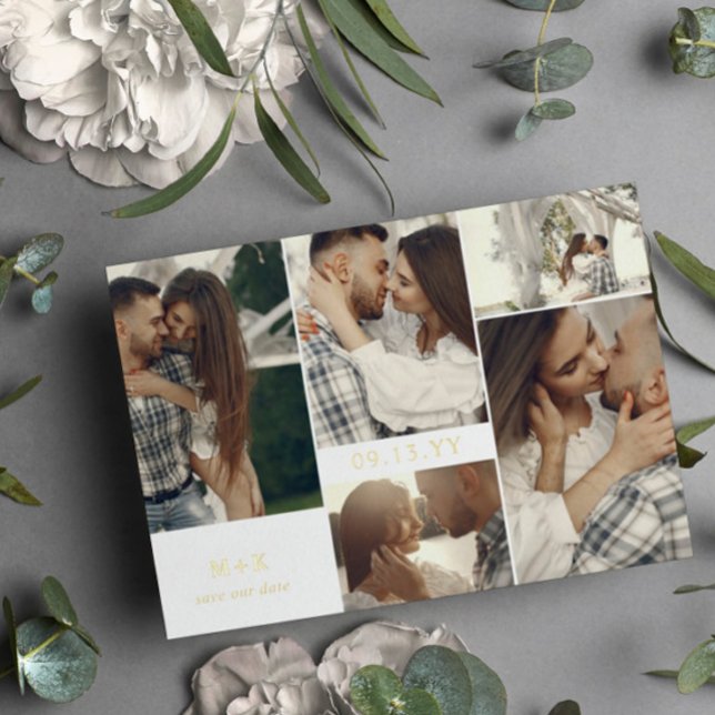 Clean Modern Initials & Photos Save the Date (Creator Uploaded)