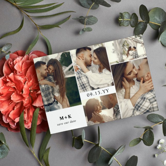Clean Modern Initials & Photos Save the Date (Creator Uploaded)