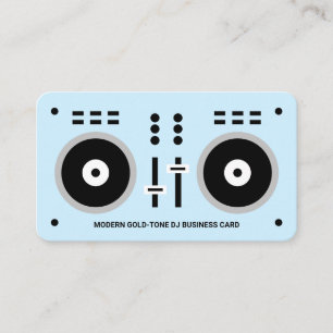 Clean Modern Light Blue DJ  Business Card